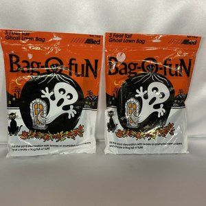 Vintage Halloween Ghost Leaf Trash Bag Yard